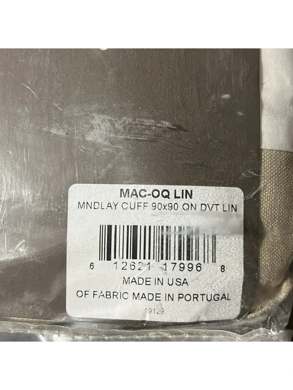 NWT Peacock Alley Mandalay Linen Cuff Duvet Cover, Queen New in Packaging
